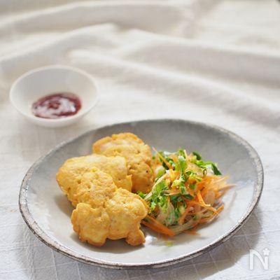 おろし高野豆腐でふんわり★鶏胸肉1枚で4人分のピカタ