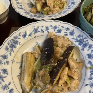 Hikeyの作ってみた!投稿(甘酸っぱ～い🤩💕豚バラなすと白ねぎの酢みそ炒め定食🍚)