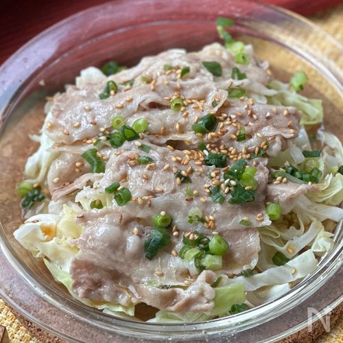 【塩レモンダレで♡】豚バラキャベツのレンジ蒸し