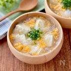 春雨と豆腐のふわふわたまごスープ