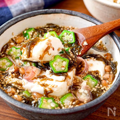 【納豆もずく豆腐】さっぱりヘルシー!栄養満点◎