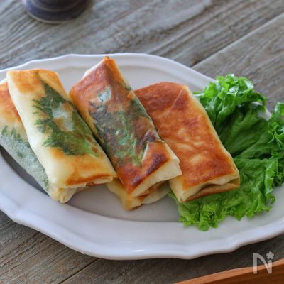 包丁不要!揚げ焼きで楽々♪【大葉ささみチーズ春巻き】
