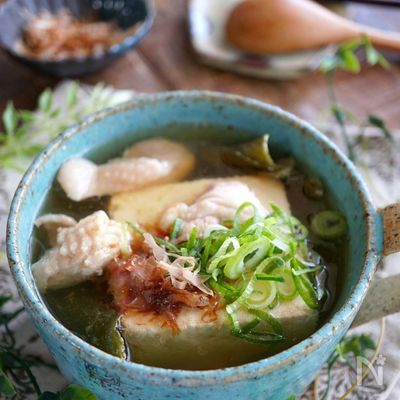 ダイエットにも最適!レンジで3分♪スープカップで湯豆腐