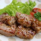 豚肉のソテー、レモンマスタードソース