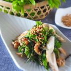 【レンジで簡単2分】ちくわと山菜〈こしあぶら〉のごま和え