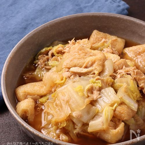 白菜とツナのさっと煮　ツナで出汁なしでも旨い