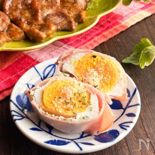 チーズ香る!イタリアンなレンチンハムエッグ