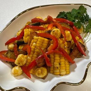 楽ラク手抜キッチン🐶🐾の作ってみた!投稿(とうもろこしと夏野菜のカレーマリネ)