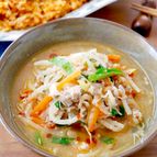 【10分スープ】豚もやしの味噌ごま担々スープ