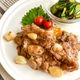 【豚こまのトンテキ風】重たくない！ホクホクにんにくと一緒に♪