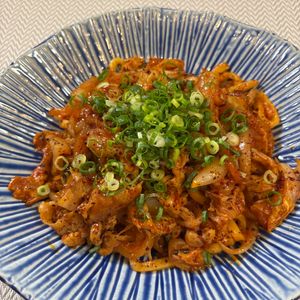 楽ラク手抜キッチン🐶🐾の作ってみた!投稿(【豚キムチ焼きうどん】手早く作れてガッツリ満足！)