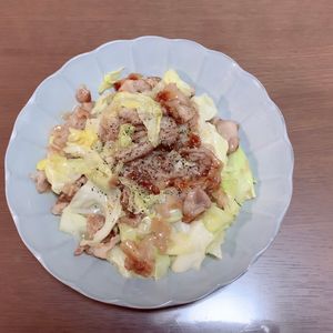 そうちゃんまま。の作ってみた!投稿(材料2つ☆豚こまキャベツの簡単旨塩炒め。)