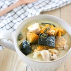 ほっこり♪かぼちゃの豆乳おかずスープ♪味付けは味噌と塩のみ