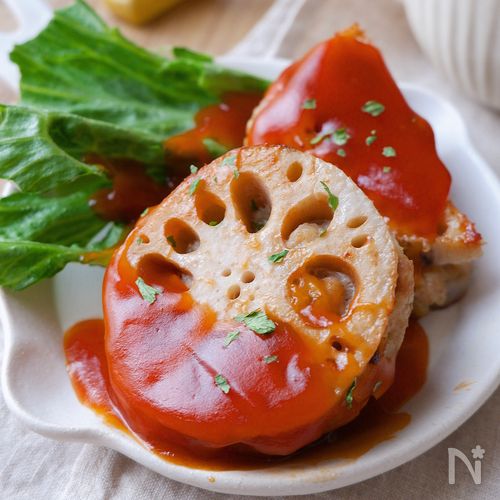 20分で完成〈レンコンの挟み焼き〉シャキシャキ＆ジューシー！