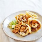 舞茸と納豆の油揚げ詰め揚げ