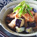 ご飯がススム＊とろ〜り茄子と鶏むね肉のごまポン酢