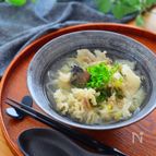 ハナビラタケと鯖缶のおつゆ【旨みたっぷり簡単スープ】