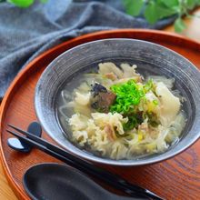 ハナビラタケと鯖缶のおつゆ【旨みたっぷり簡単スープ】