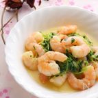 海老と豆苗の野菜だし炒め（チーズ風味）