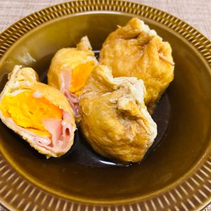 puricoの作ってみた!投稿(ハムチーズ♡巾着たまご《コンソメスープ煮》)