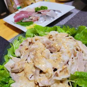 ヴェルの作ってみた!投稿(ツルンと劇的お肉柔らか！豚しゃぶの和風胡麻サラダ)