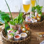 めんたいタレで食べる生春巻き