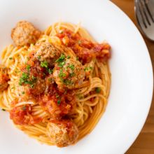 『ミートボールのトマト煮をアレンジ！トマトパスタ』＃作り置き