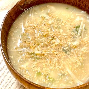 michuの作ってみた!投稿(【えのきと長ねぎのごま味噌スープ】簡単☆シンプルスープ♪)