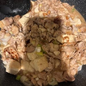 1647924の作ってみた!投稿(ワンパン10分!【豚こま肉と豆腐のすき煮】ご飯すすむ甘辛味♩)