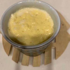 ぐ〜たら子の作ってみた!投稿(レンジで簡単！マグカップ黒蜜きなこプリン)