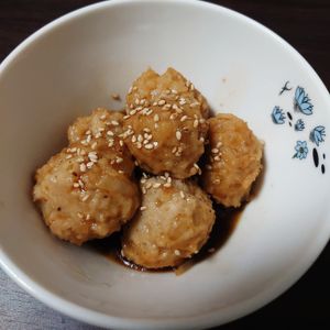 葉名の作ってみた!投稿(ワンパン10分！【甘酢肉だんご】揚げずに簡単！ふわふわ♩)