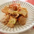 簡単！時短！厚揚げと豚バラのピリ辛味噌炒め