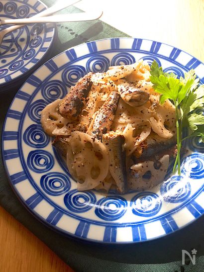 レンチンして混ぜるだけ♡れんこんとオイルサーディンのおつまみ