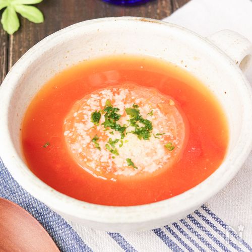 新玉トマトスープ『野菜の甘みが美味しい一品』