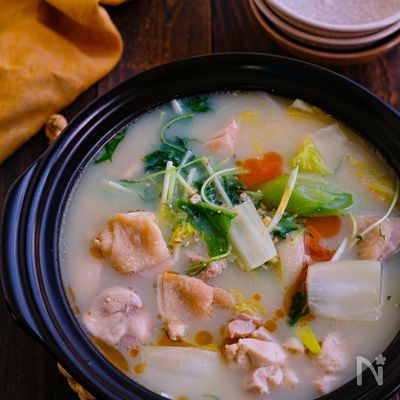 まろやか豆乳味噌スープ鶏鍋