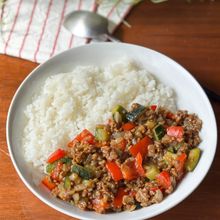 夏野菜たっぷり「無水キーマカレー」