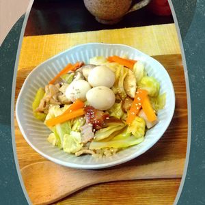 チョロリスの作ってみた!投稿(【豚こまキャベツの中華丼】キャベツがシャキッとおいしい♪)
