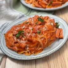 ワンパンで簡単！ベーコンのトマトクリームパスタ