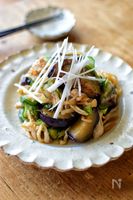 夏に食べたい!【茄子とささみの中華サラダ】