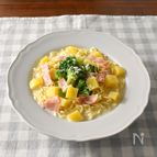 じゃがいもとベーコンのクリームスープパスタ