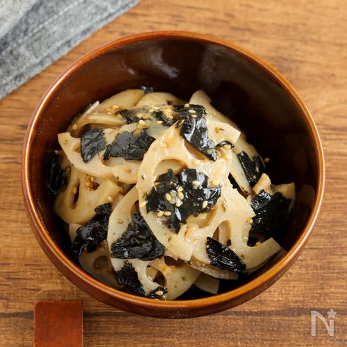 10分で完成!シャキシャキ♡れんこんの海苔ナムル
