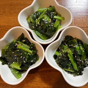 まさの作ってみた!投稿(小松菜とわかめのごまナムル【作り置き】)