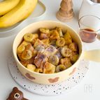 材料3つ バナナプリンフレンチトースト
