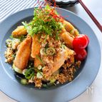 とろとろ茄子と手羽中の唐揚げ
レンジで激ウマ香味ダレ