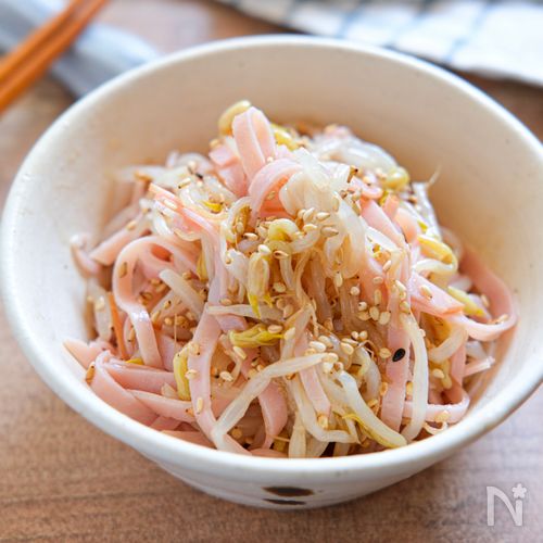 【もやしとハムのごま中華和え】簡単さっぱり中華風副菜♪