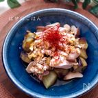 麺つゆで簡単♪【なすと鶏肉のぶっかけネギだれ】