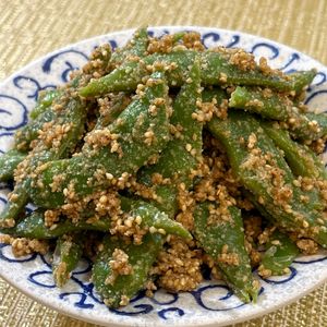 楽ラク手抜キッチン🐶🐾の作ってみた!投稿(モロッコインゲンの胡麻和え【食材ひとつ】【お弁当】)