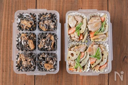おかずの量でサイズを使い分けられる