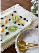 蒸し大豆入り牛乳寒天【作りおき】 