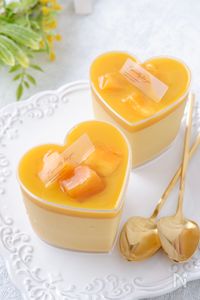 レンジで簡単ヘルシー⭐︎豆乳マンゴープリン《乳・卵不使用》